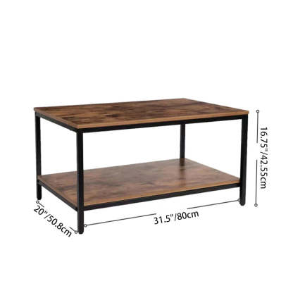 Minimalist MFC Iron 2-Tier Coffee Table