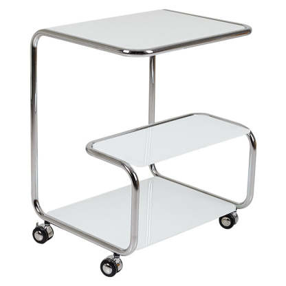 Modern Stainless Steel Glass 3-Tier End Table