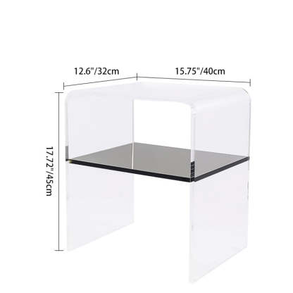 Minimalist Acrylic 2-Tier End Table — Black