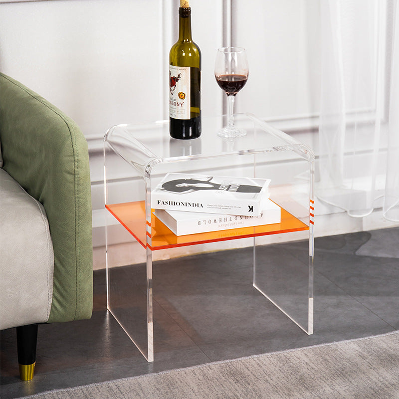 Minimalist Acrylic 2-Tier End Table
