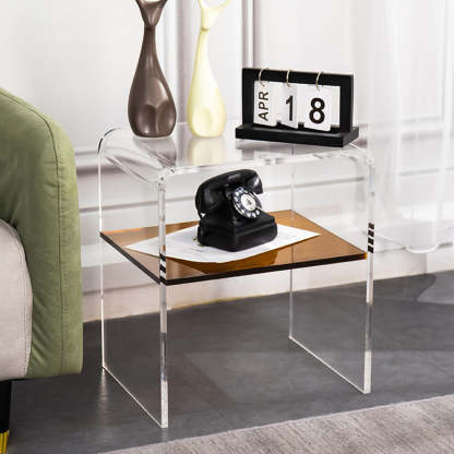 Minimalist Acrylic 2-Tier End Table
