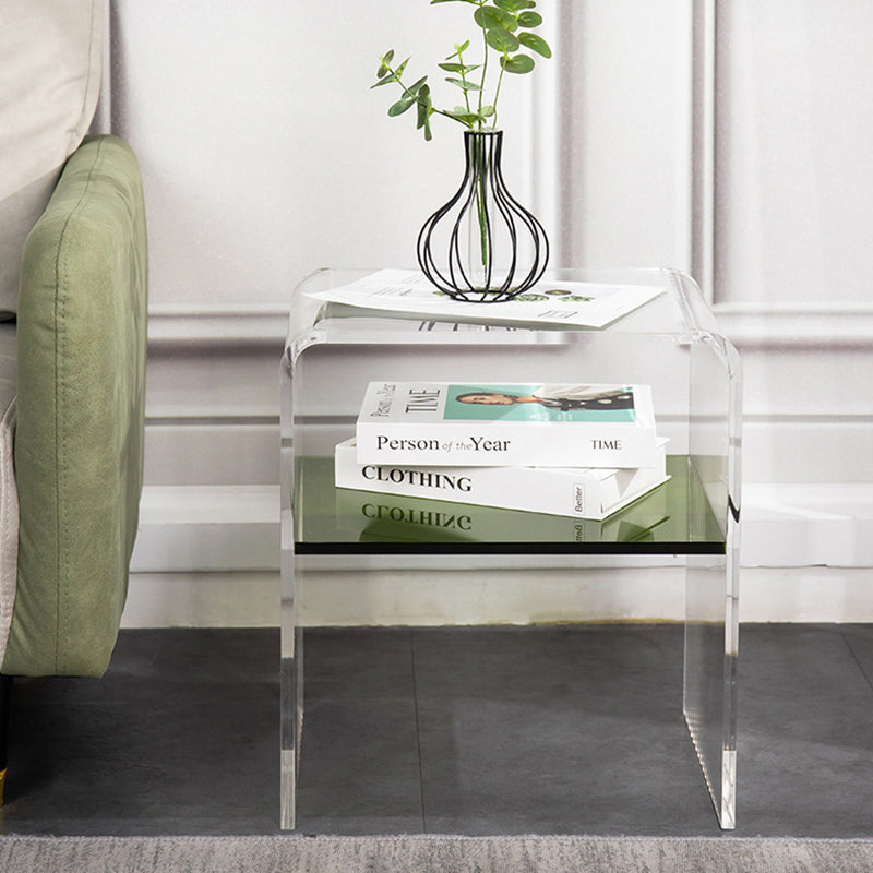 Minimalist Acrylic 2-Tier End Table — Navy Blue