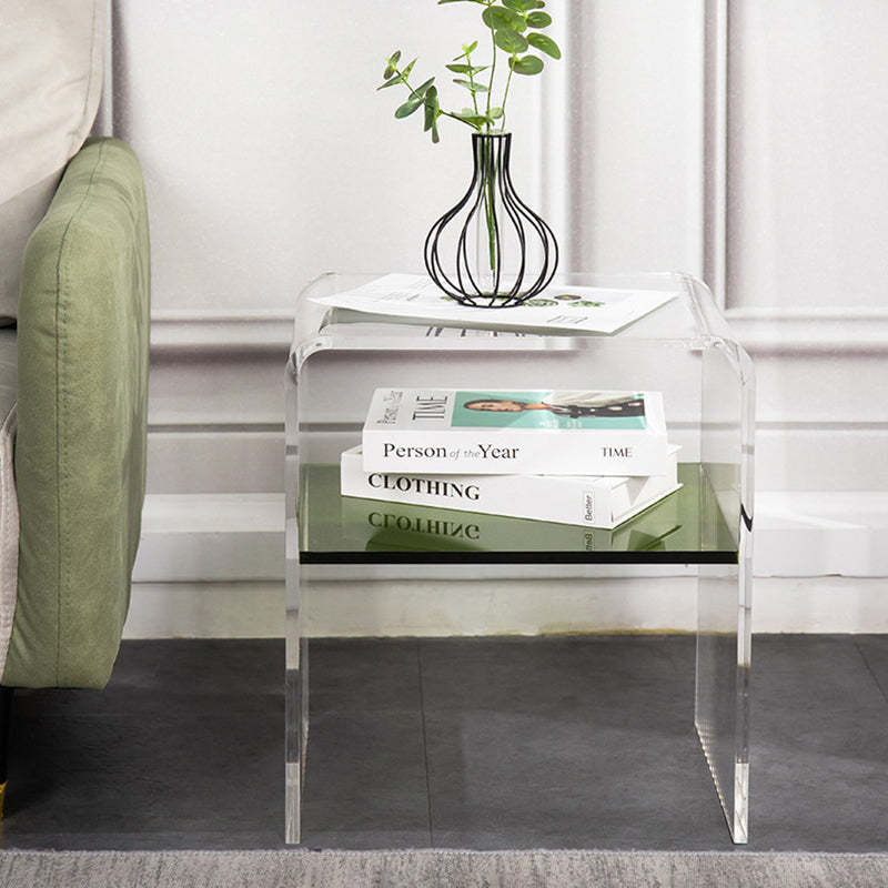 Minimalist Acrylic 2-Tier End Table — Navy Blue
