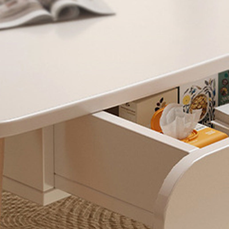 Minimalist Engineered Wood Beech 2-Drawer Coffee Table