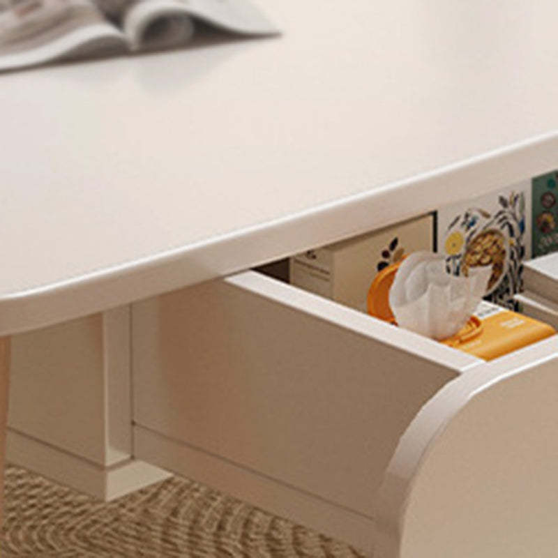 Minimalist Engineered Wood Beech 2-Drawer Coffee Table