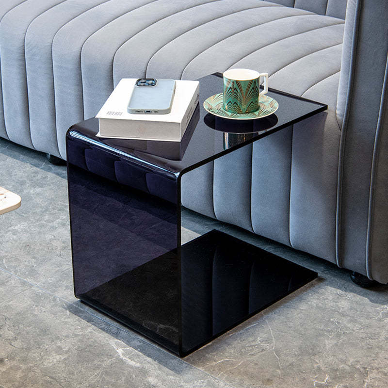 Minimalist Acrylic 2-Tier End Table — Black