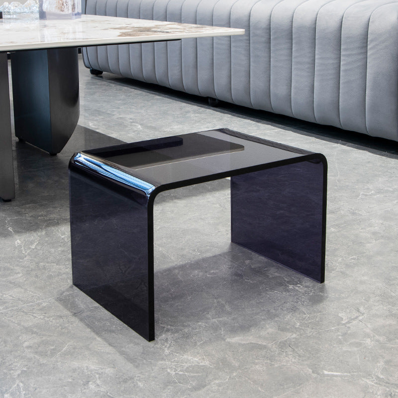 Minimalist Acrylic 2-Tier End Table — Black