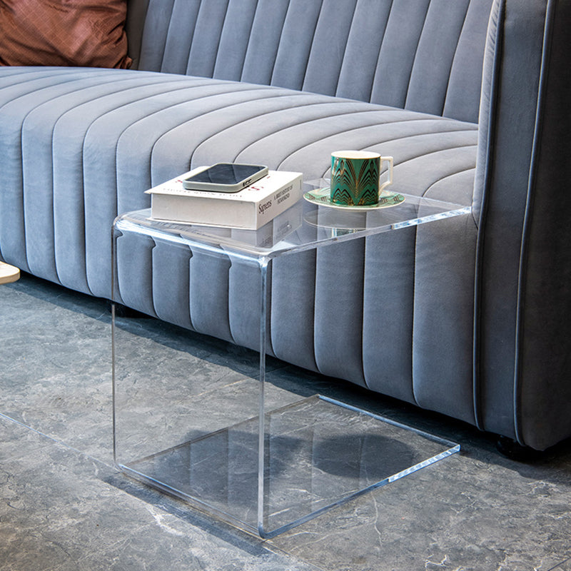 Minimalist Acrylic 2-Tier End Table — Transparent