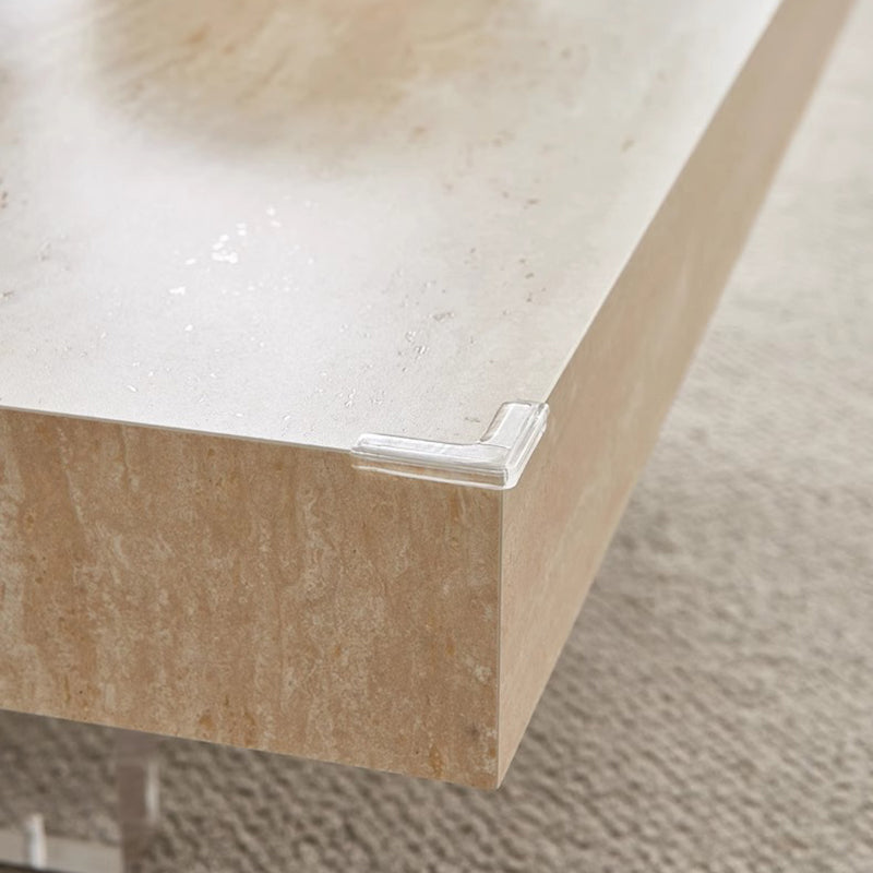 Minimalist Rock Slab Acrylic 1-Tier Coffee Table