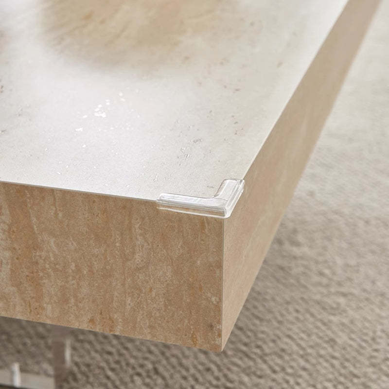 Minimalist Rock Slab Acrylic 1-Tier Coffee Table