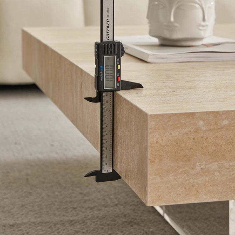 Minimalist Rock Slab Acrylic 1-Tier Coffee Table