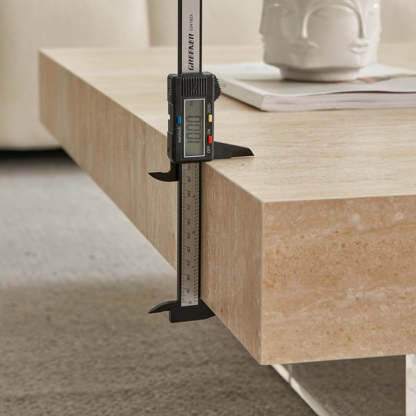 Minimalist Rock Slab Acrylic 1-Tier Coffee Table