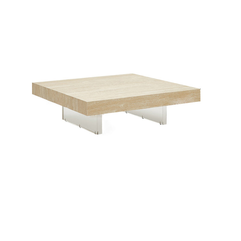 Minimalist Rock Slab Acrylic 1-Tier Coffee Table