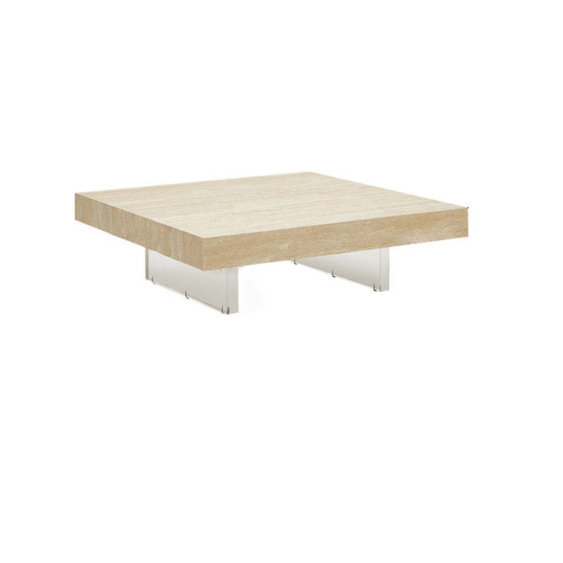 Minimalist Rock Slab Acrylic 1-Tier Coffee Table