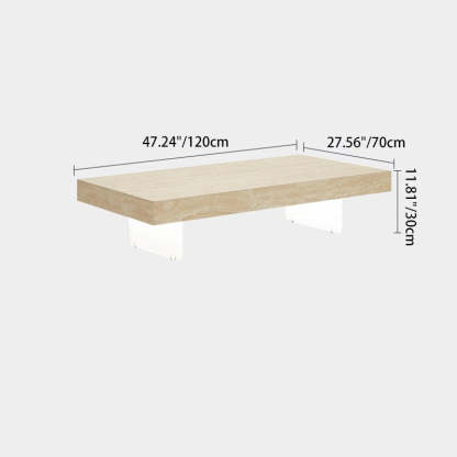 Minimalist Rock Slab Acrylic 1-Tier Coffee Table