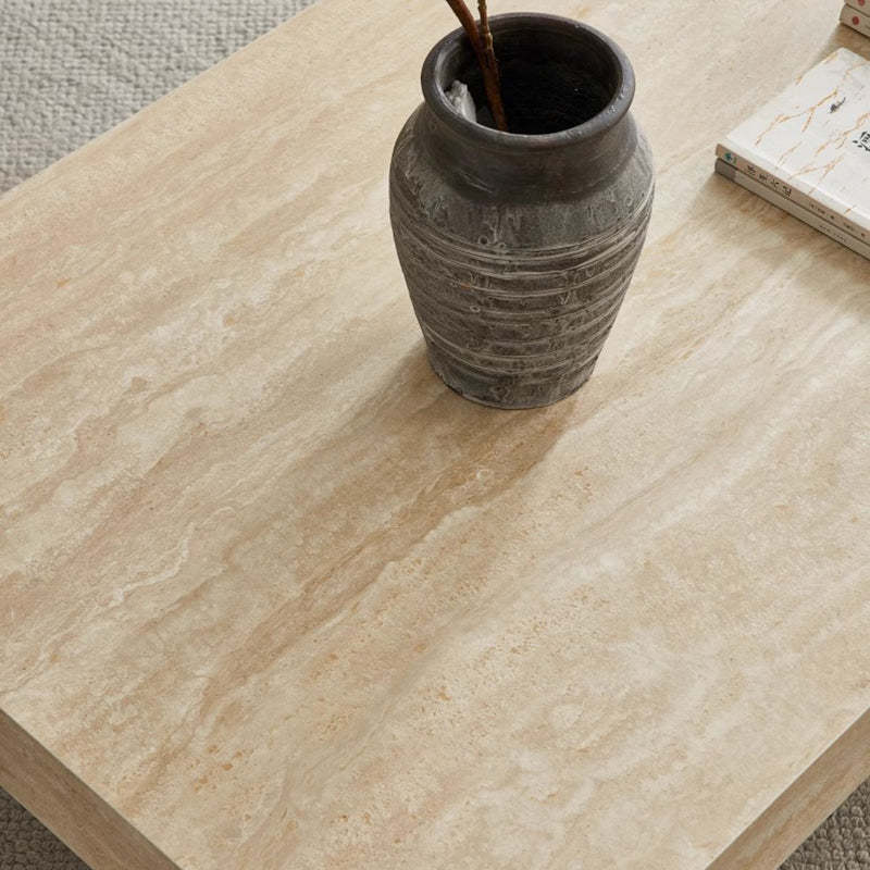 Minimalist Rock Slab Acrylic 1-Tier Coffee Table