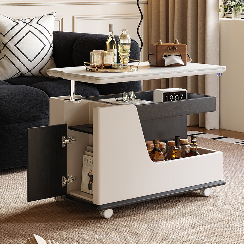 Contemporary Stone Steel 3-Tier Table