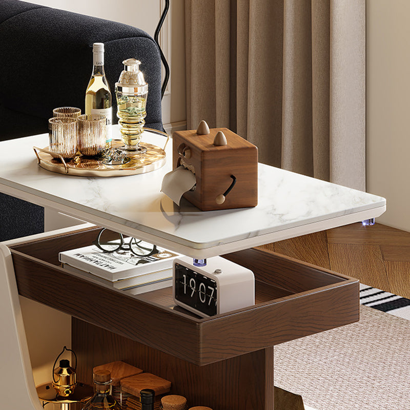 Contemporary Stone Steel 3-Tier Table