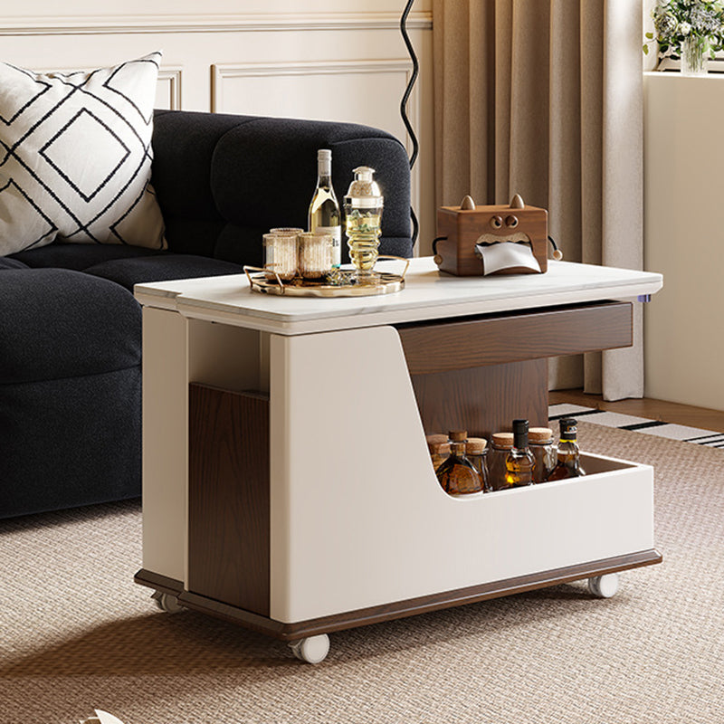 Contemporary Stone Steel 3-Tier Table