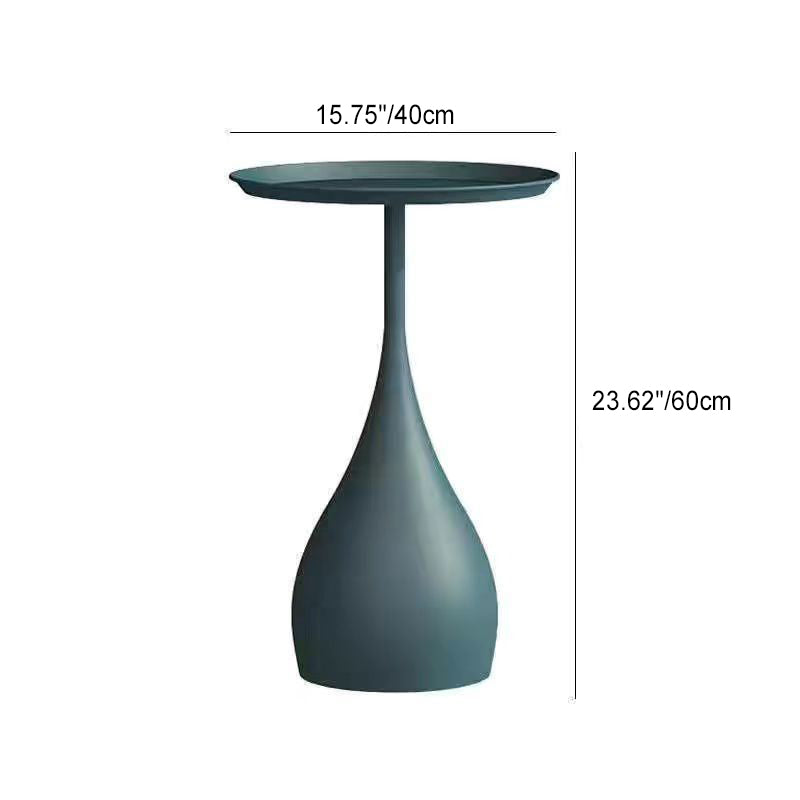 Scandinavian Water Drop Metal End Table — Blue / Gold