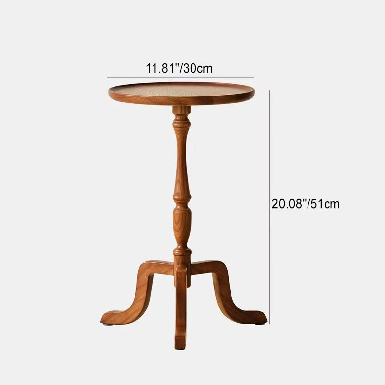 Vintage Triangle Stand Wood End Table