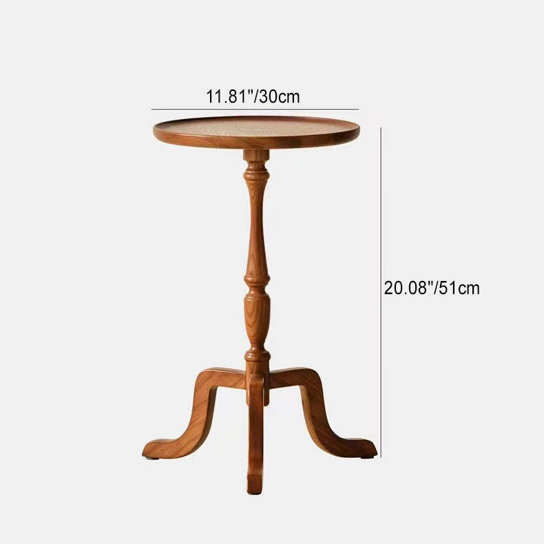 Vintage Triangle Stand Wood End Table