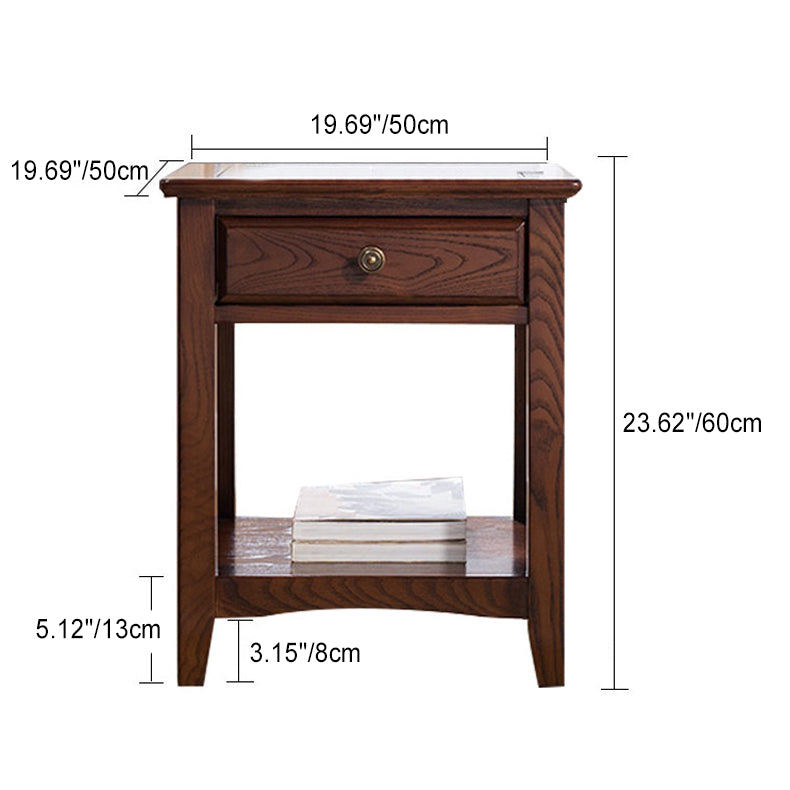 European Solid Wood 2-Tier End Table