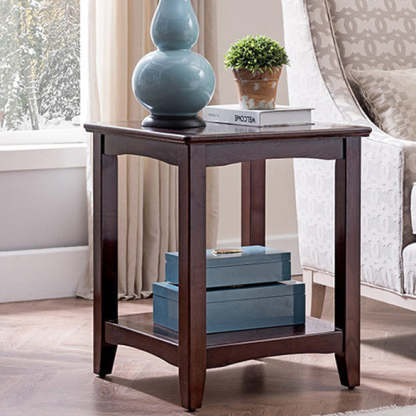 European Solid Wood 2-Tier End Table
