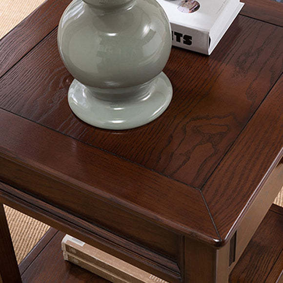 European Solid Wood 2-Tier End Table