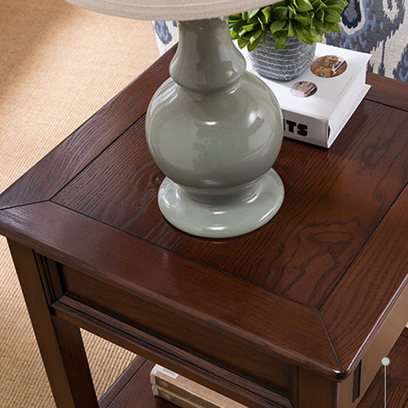 European Solid Wood 2-Tier End Table