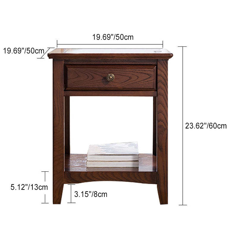 European Solid Wood 2-Tier End Table