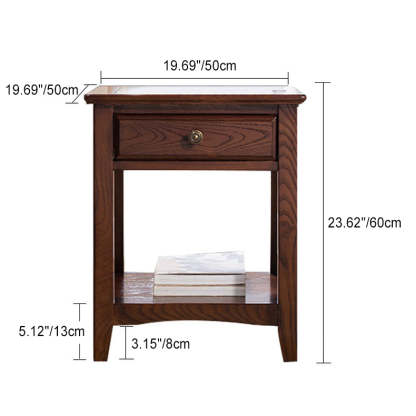European Solid Wood 2-Tier End Table