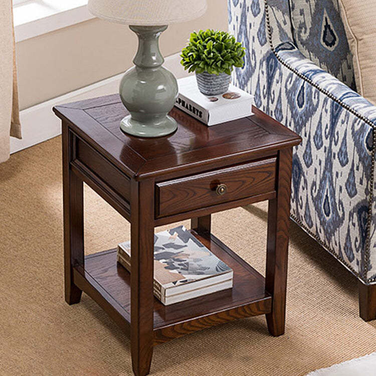 European Solid Wood 2-Tier End Table