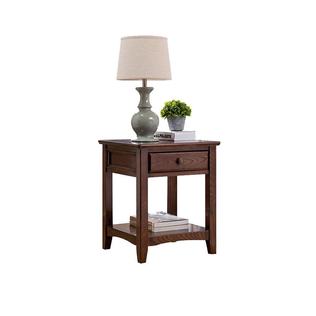 European Solid Wood 2-Tier End Table
