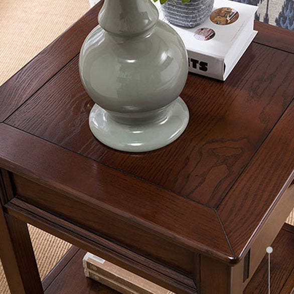 European Solid Wood 2-Tier End Table