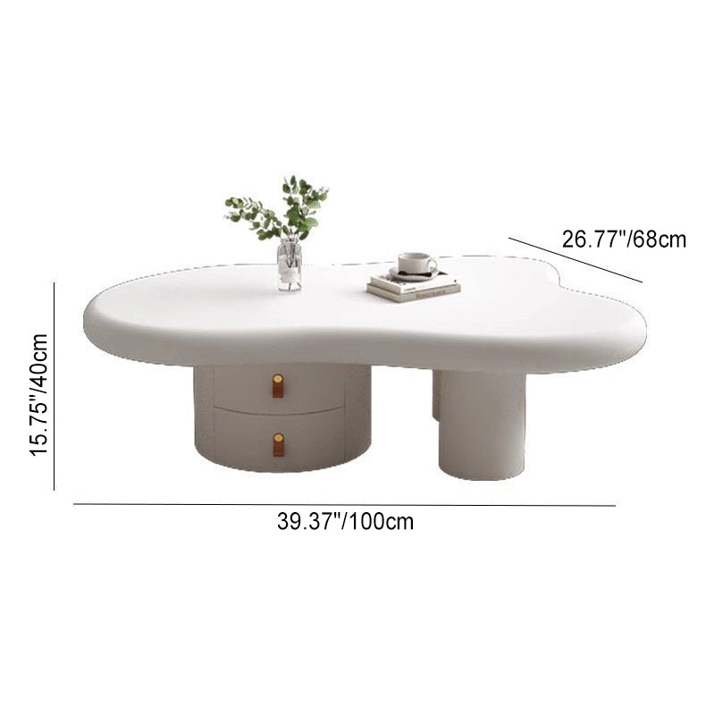 Minimalist Cloud Cream Wood End Table