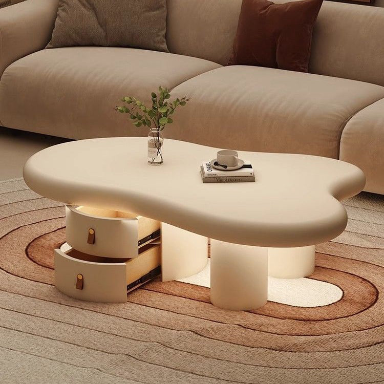 Minimalist Cloud Cream Wood End Table