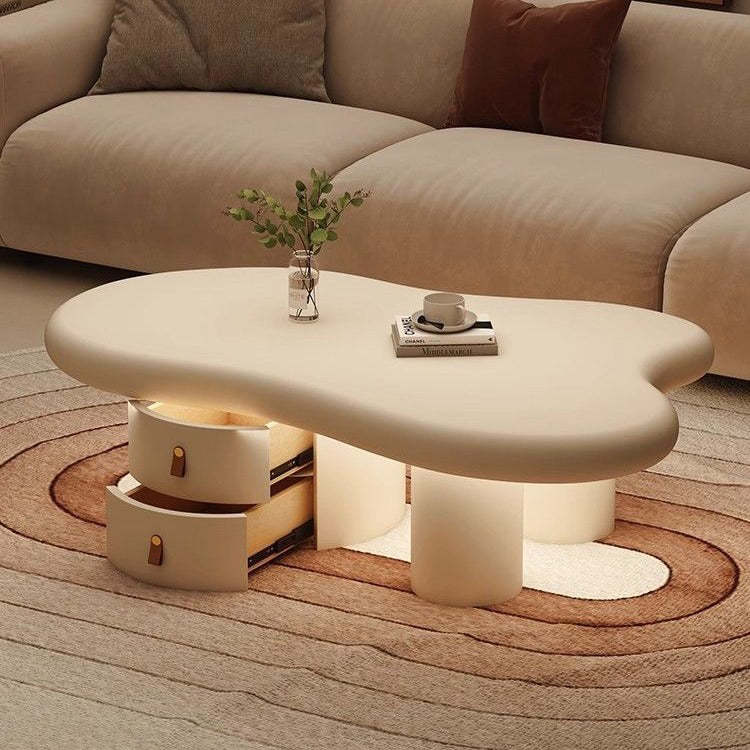 Minimalist Cloud Cream Wood End Table