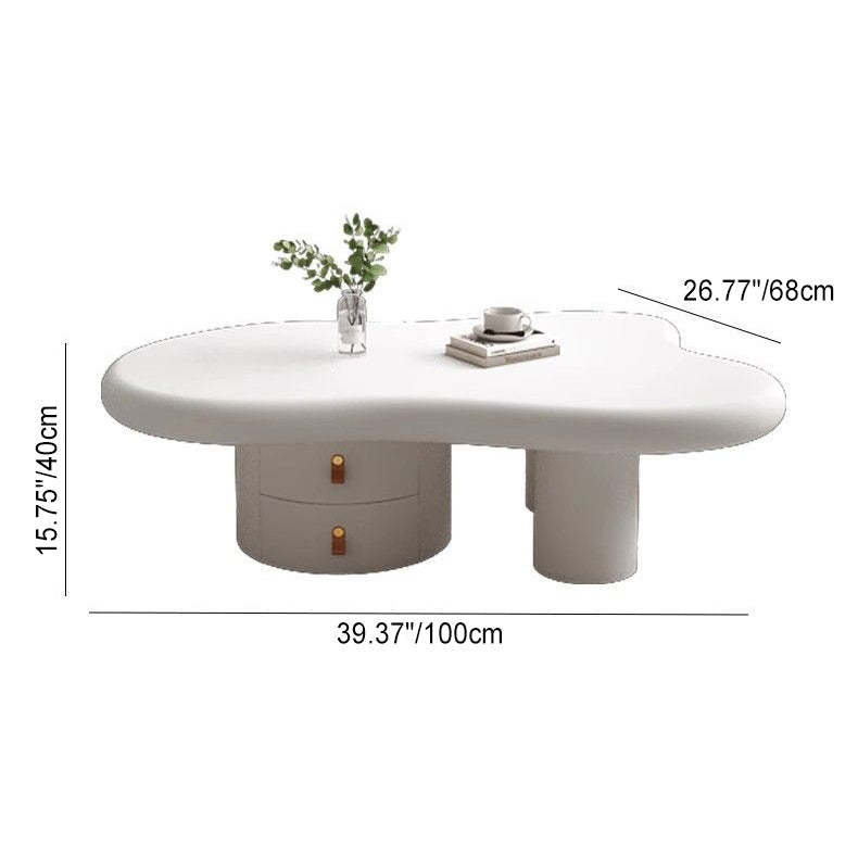 Minimalist Cloud Cream Wood End Table
