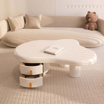 Minimalist Cloud Cream Wood End Table