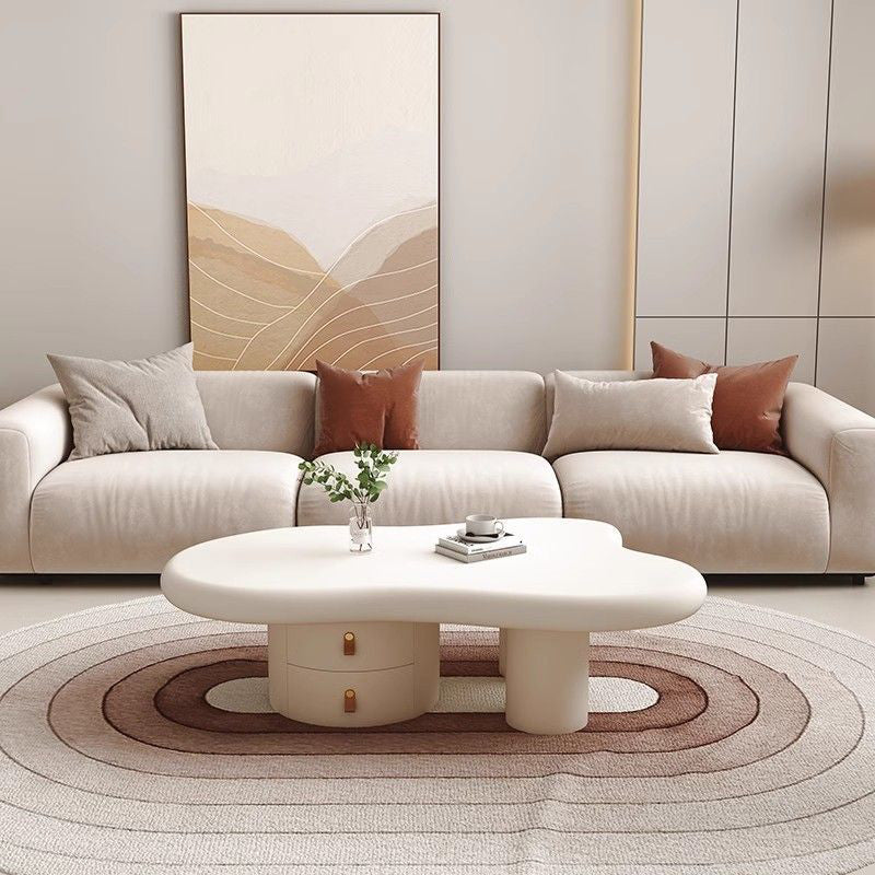 Minimalist Cloud Cream Wood End Table