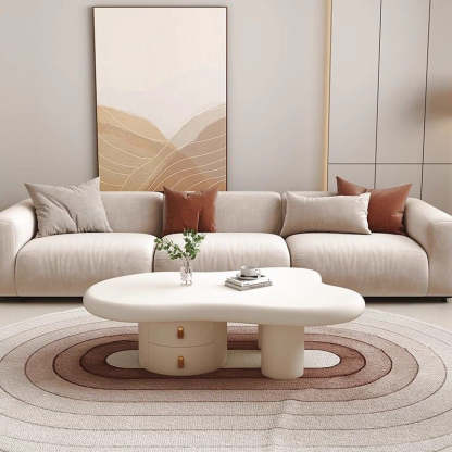 Minimalist Cloud Cream Wood End Table