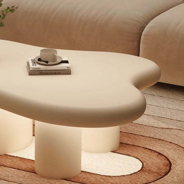 Minimalist Cloud Cream Wood End Table