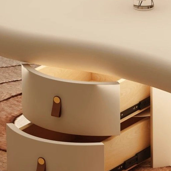 Minimalist Cloud Cream Wood End Table