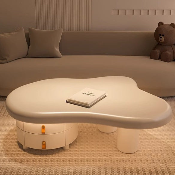 Minimalist Cloud Cream Wood End Table