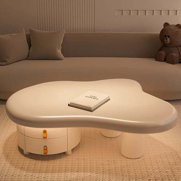 Minimalist Cloud Cream Wood End Table
