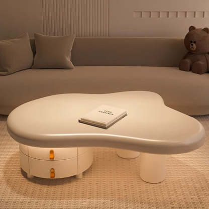 Minimalist Cloud Cream Wood End Table