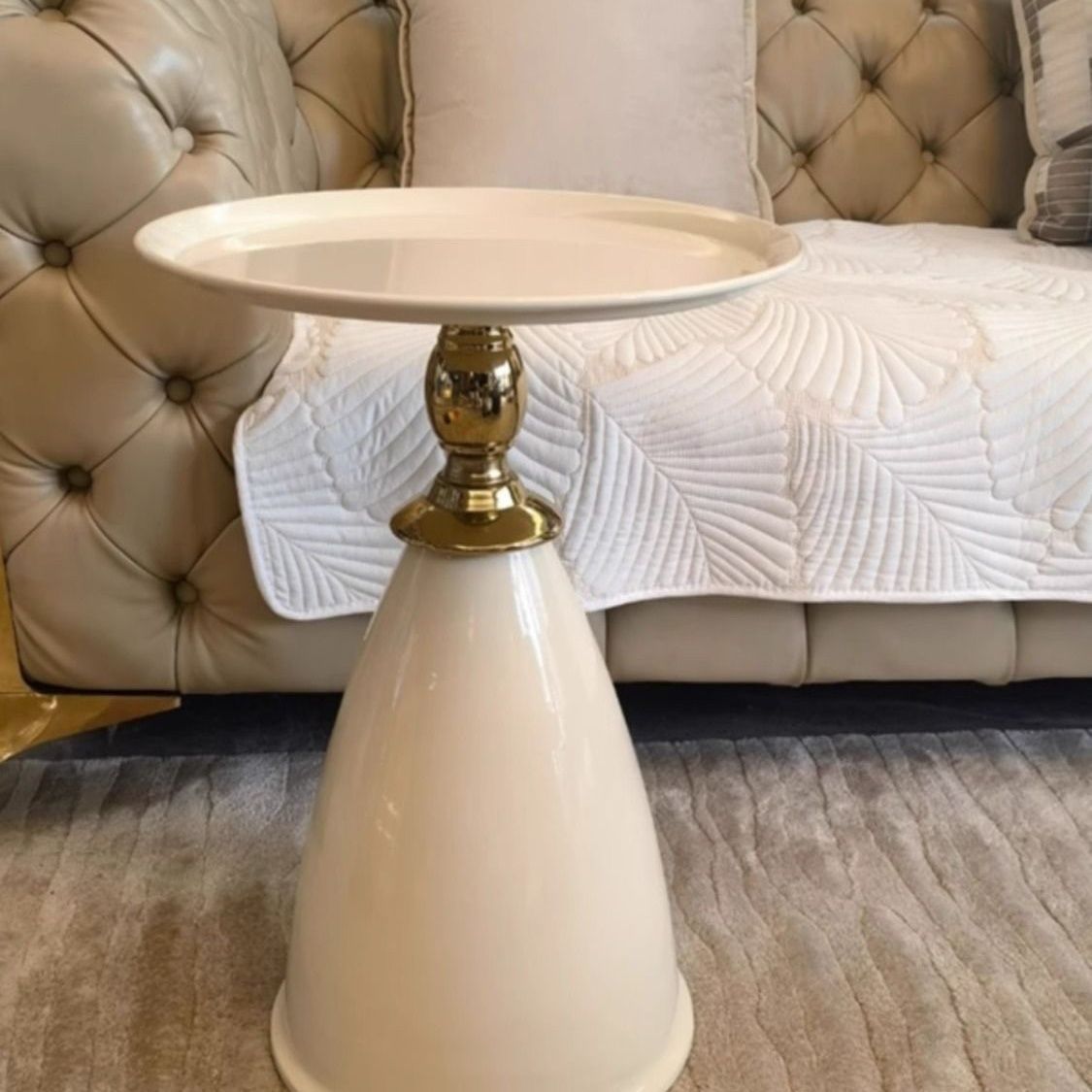 Scandinavian Cone Stainless Steel End Table — Black