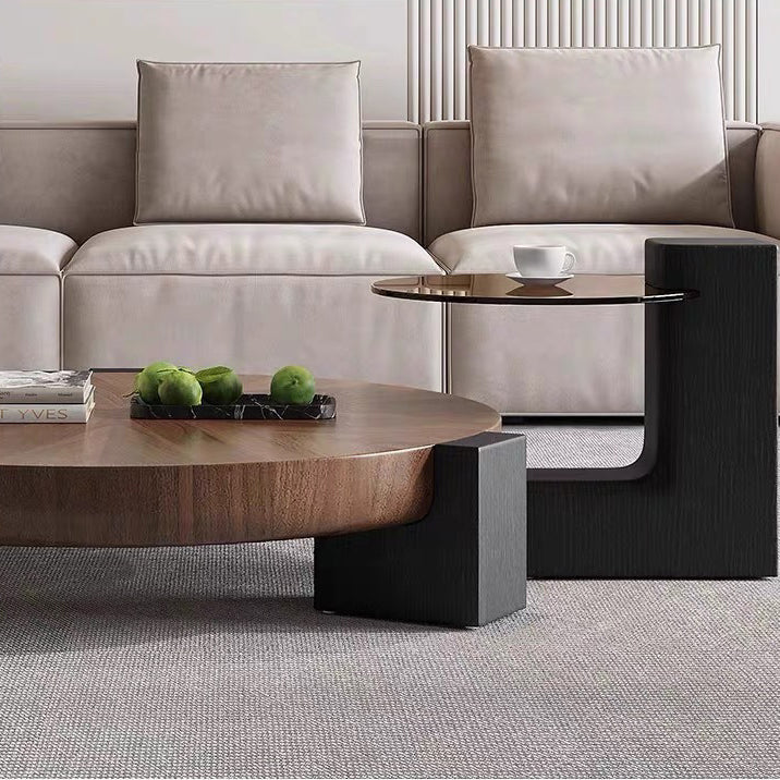 Scandinavian Round Solid Wood End Table