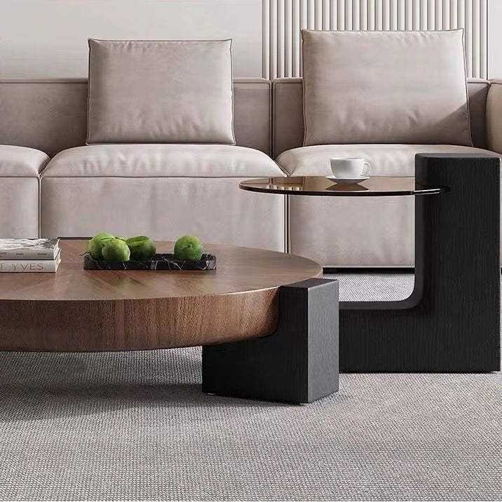 Scandinavian Round Solid Wood End Table